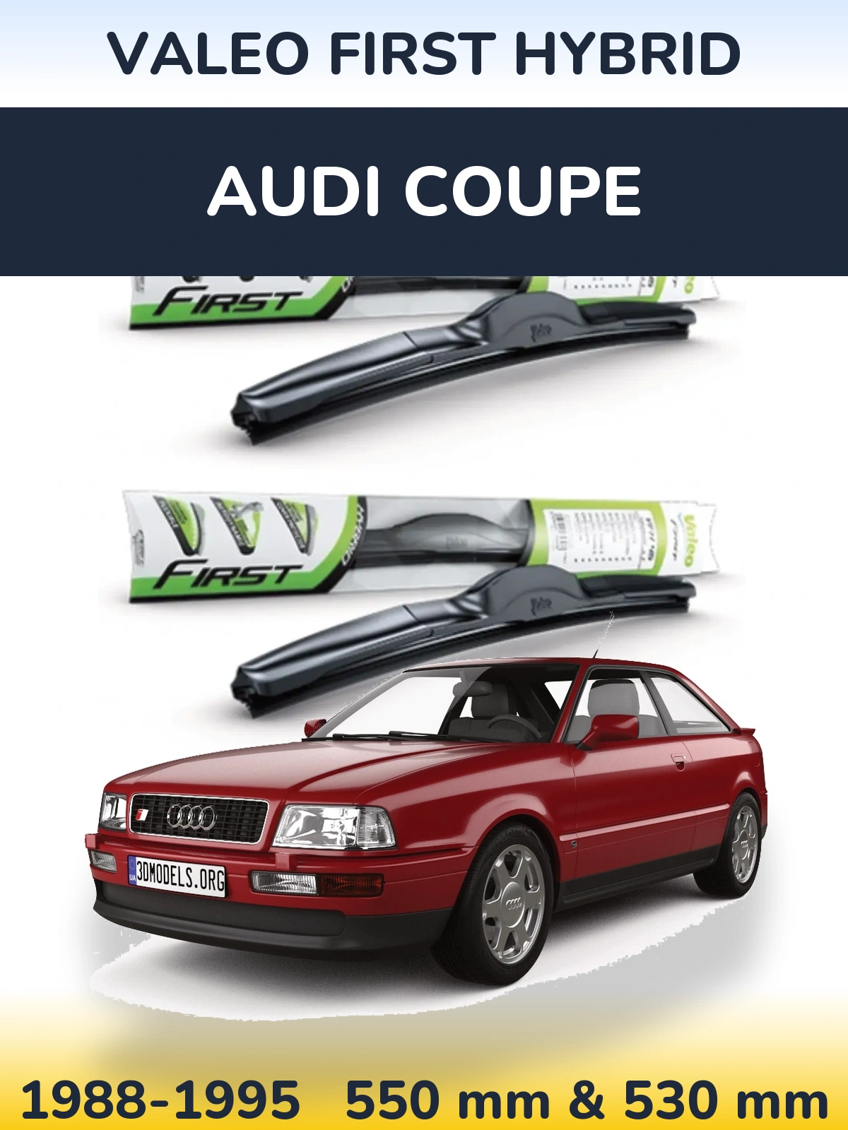 Комплект передних дворников Valeo First Hybrid 550 & 530 мм для Audi Coupe 1988-1995