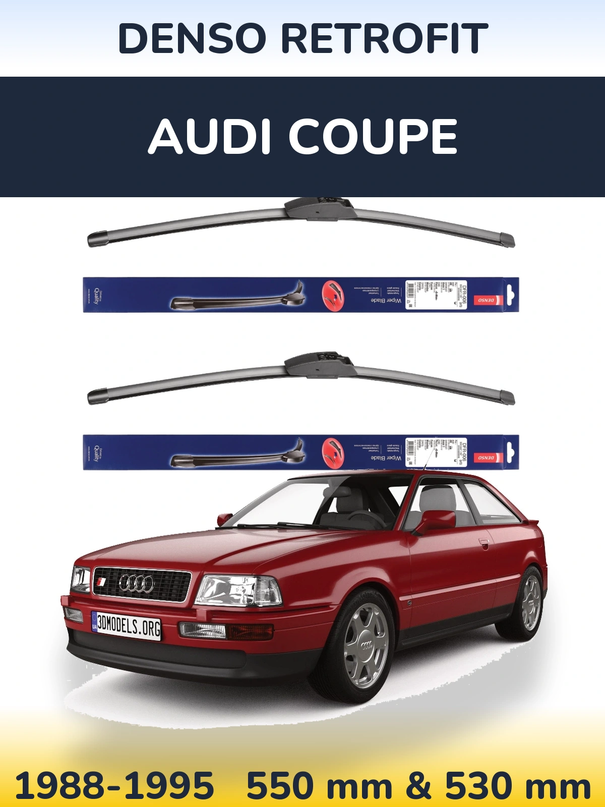 Комплект передних дворников Denso Retrofit 550 & 530 мм для Audi Coupe 1988-1995