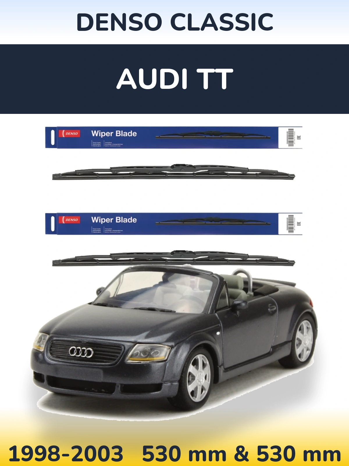 Комплект передніх щіток Denso Classic 530 & 530 мм для Audi TT 1998-2003