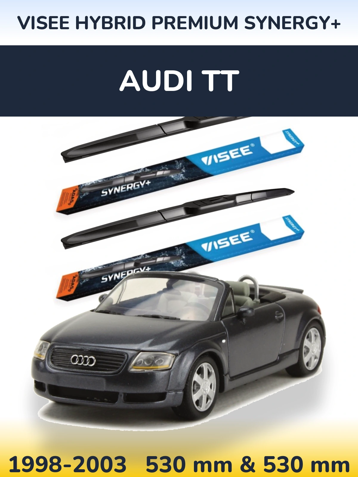 Комплект передних дворников VISEE HYBRID PREMIUM SYNERGY+ 530 & 530 мм для Audi TT 1998-2003