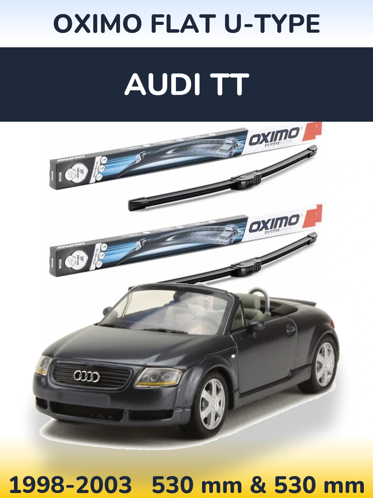 Комплект передних дворников Oximo Flat U-type 530 & 530 мм для Audi TT 1998-2003