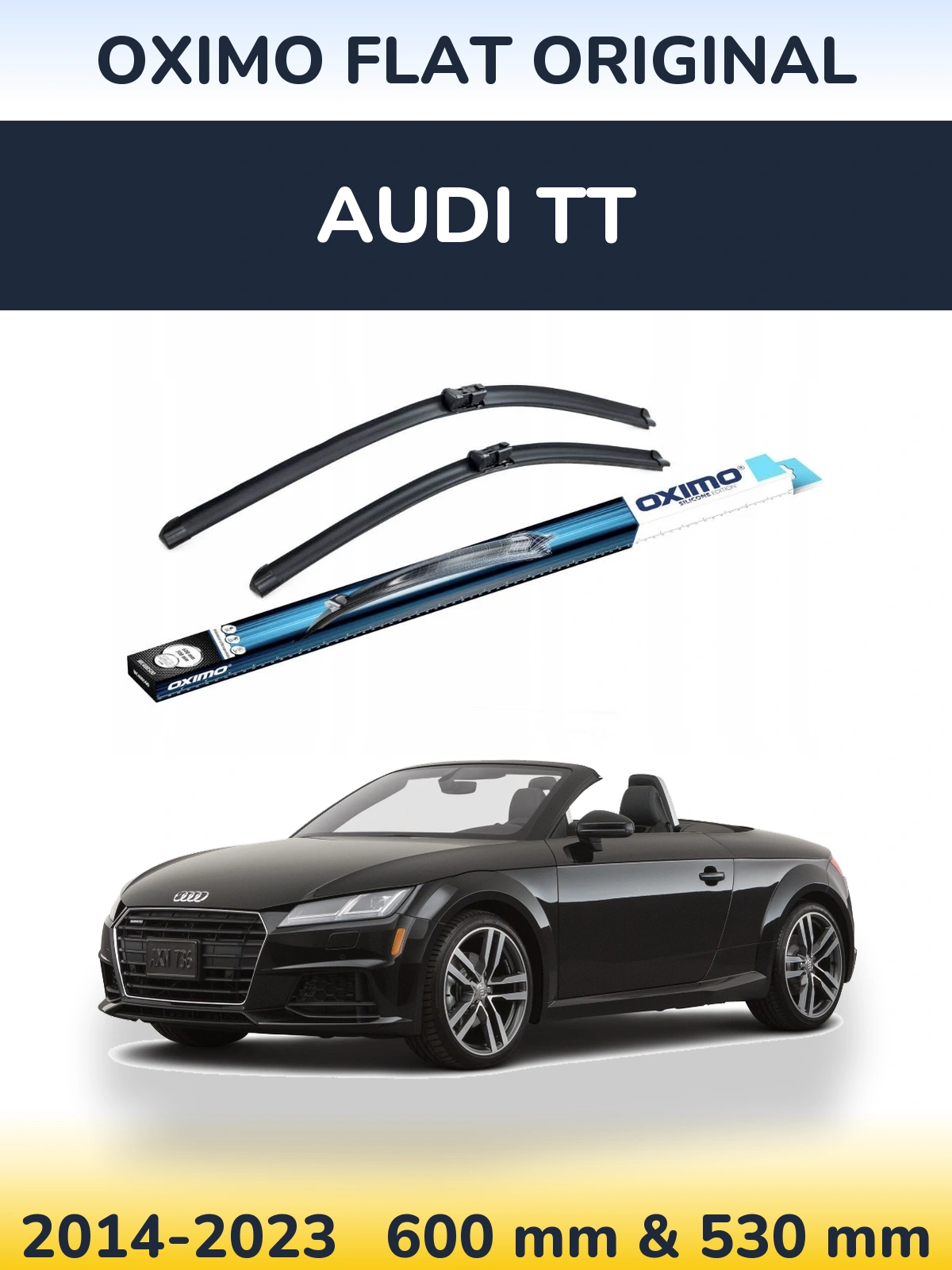 Комплект передних дворников Oximo Flat Original 600 & 530 мм для Audi TT 2014-2023