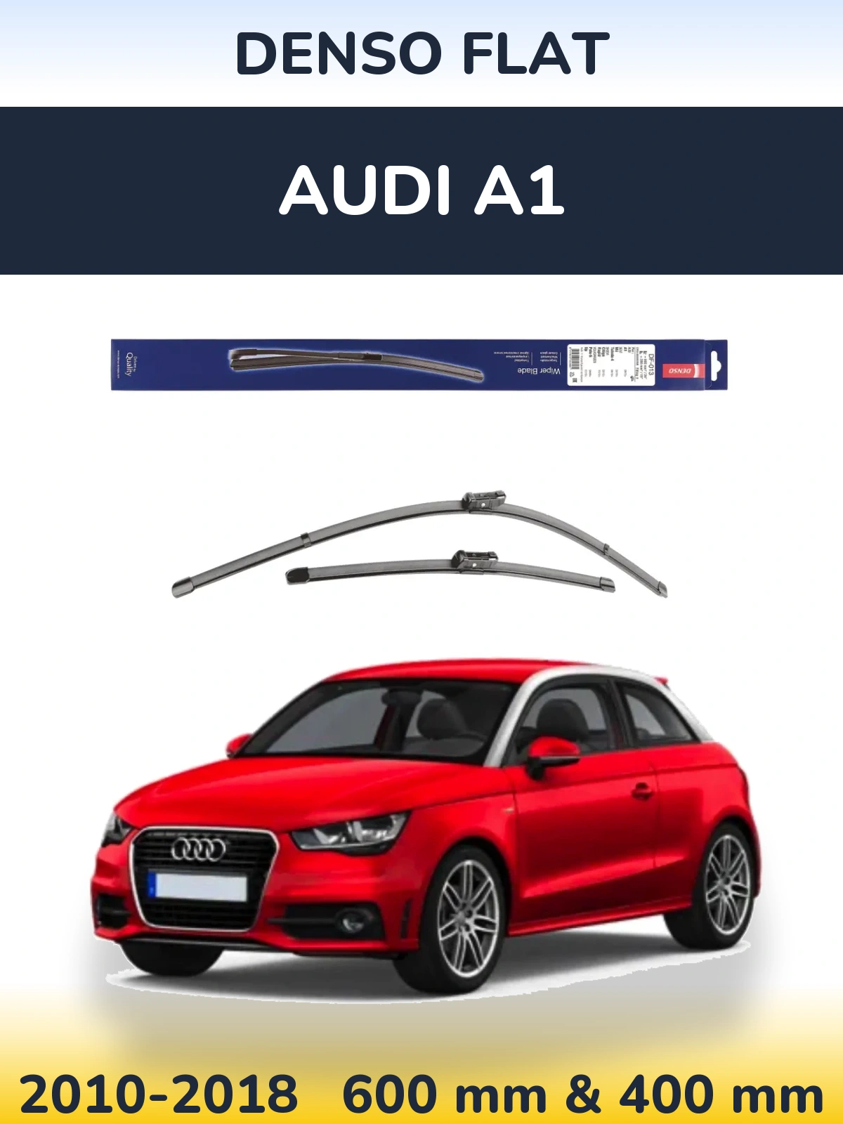 Komplet przednich wycieraczek Denso Flat 600 & 380 mm do Audi A1 2010-2018