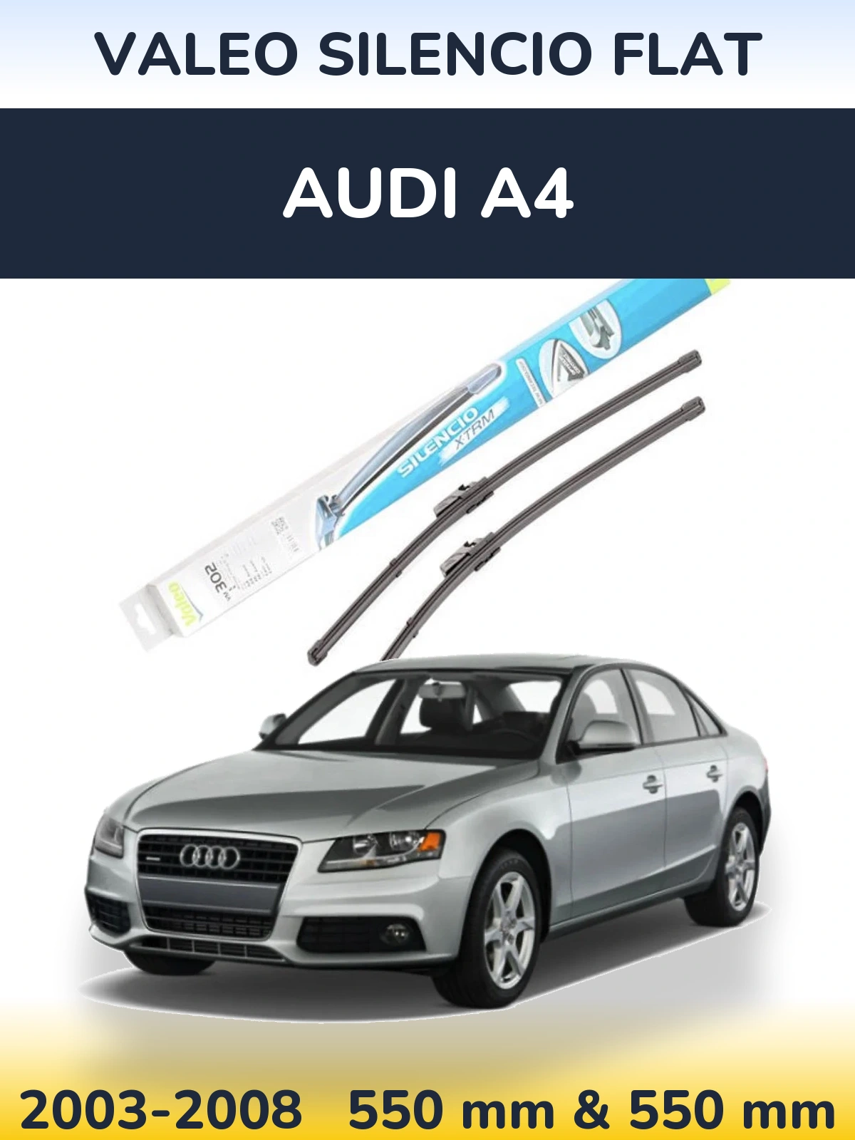 Комплект передних дворников Valeo Silencio Flat 550 & 550 мм для Audi A4 2003-2008