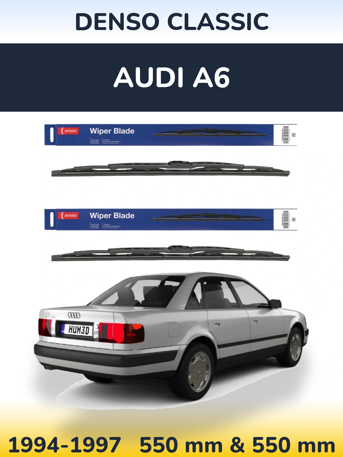 Комплект передніх щіток Denso Classic 550 & 550 мм для Audi A6 1994-1997