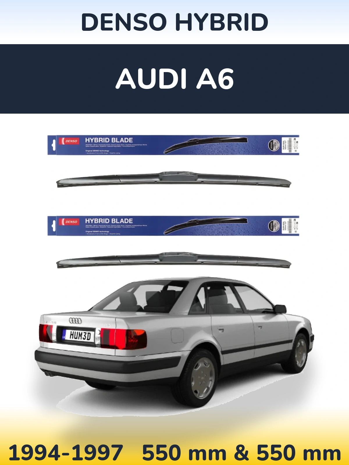 Комплект передніх щіток Denso Hybrid 550 & 550 мм для Audi A6 1994-1997