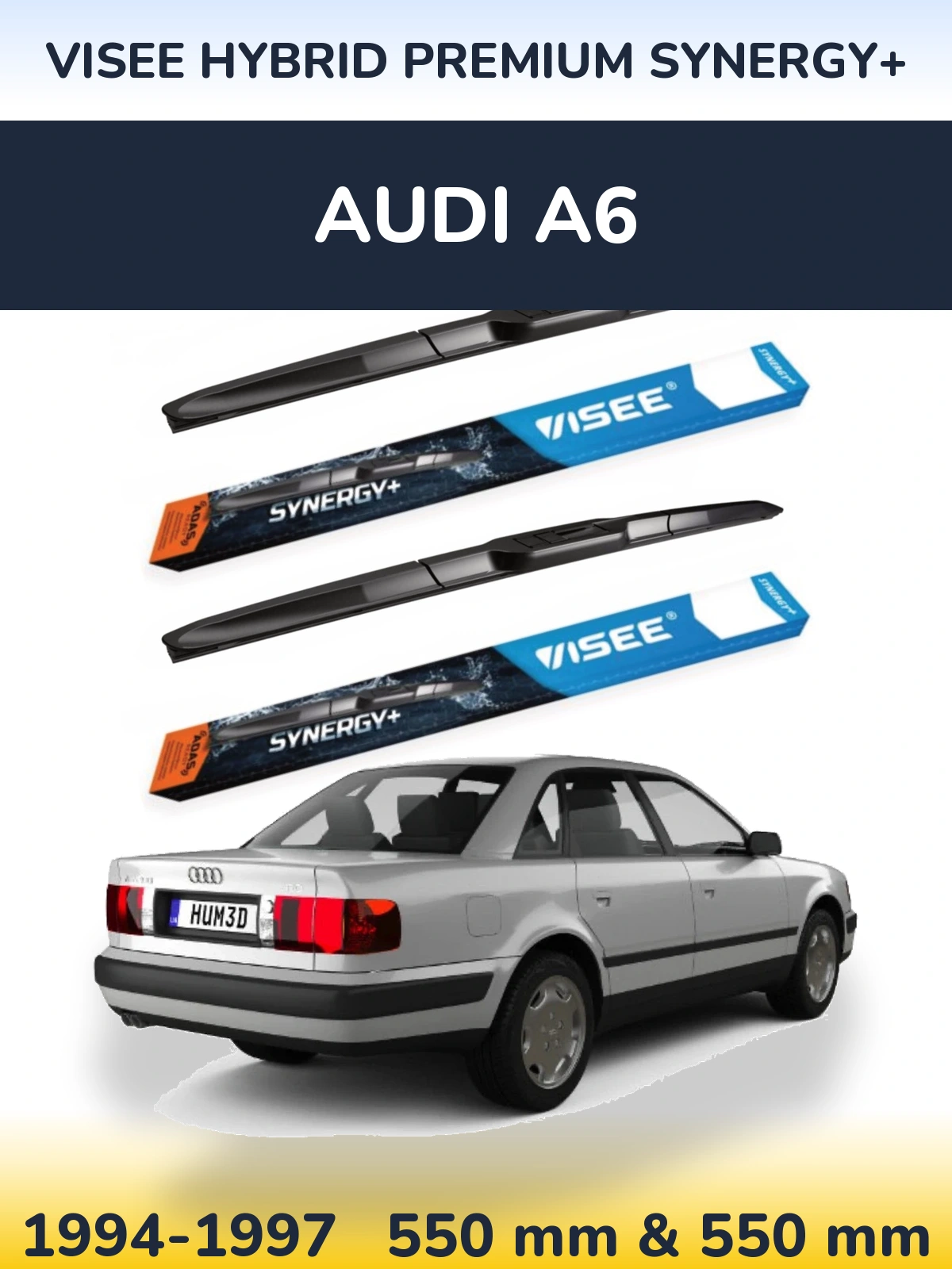 Комплект передніх щіток VISEE HYBRID PREMIUM SYNERGY+ 550 & 550 мм для Audi A6 1994-1997