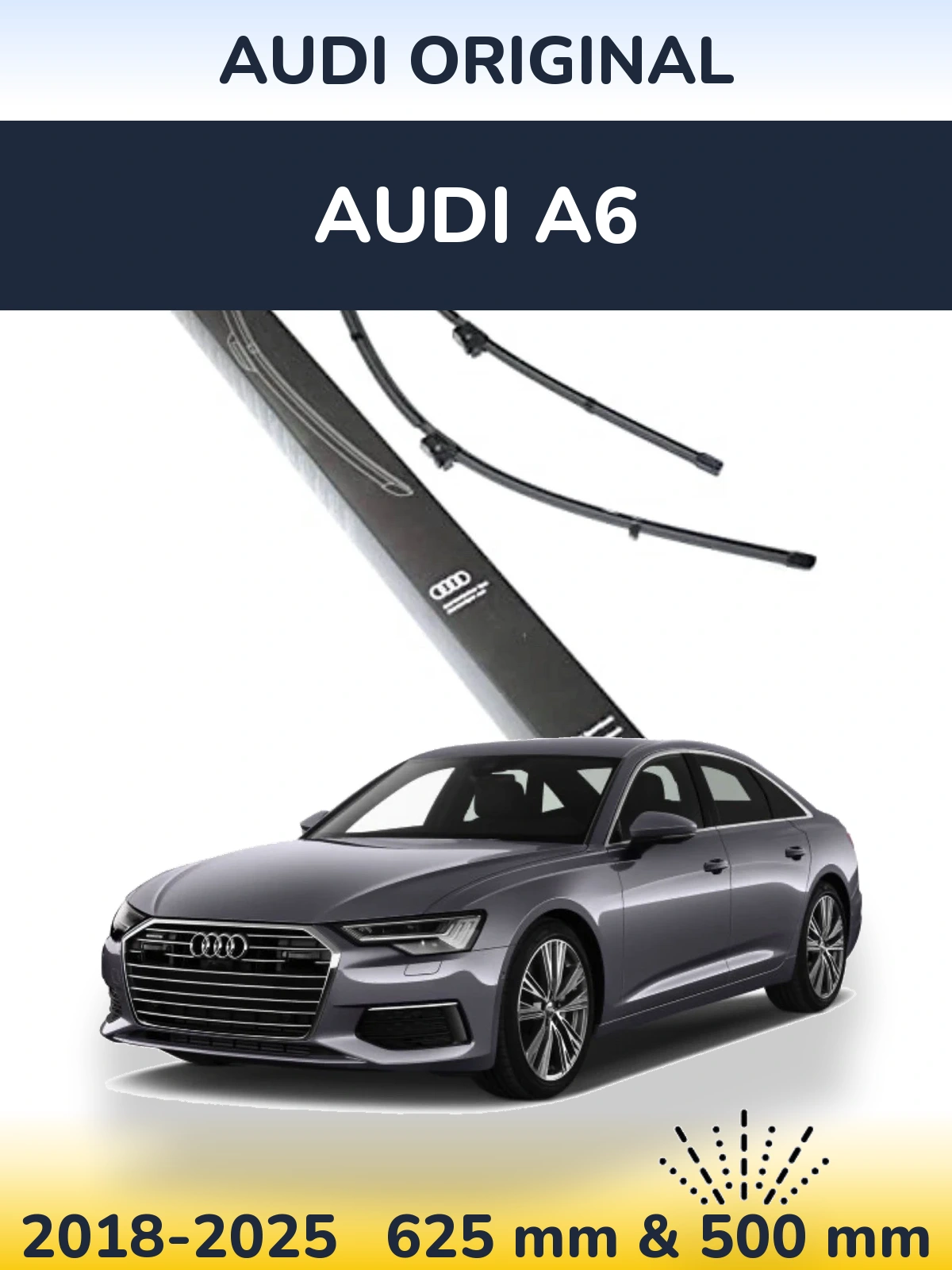 Комплект передніх щіток Audi OEM Audi Original 625 & 500 мм для Audi A6 2018-2025