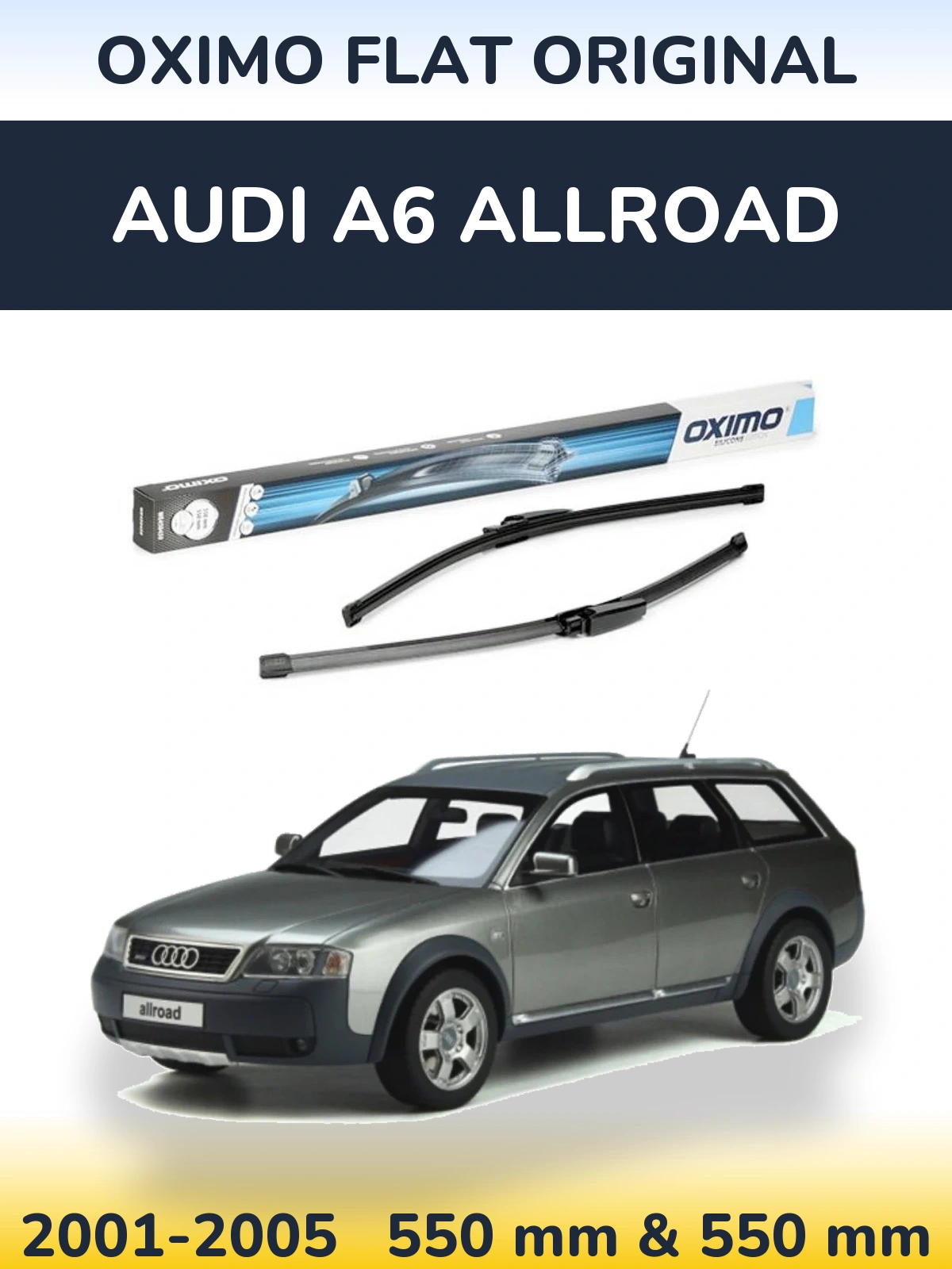 Комплект передних дворников Oximo Flat Original 550 & 550 мм для Audi A6 Allroad 2001-2005