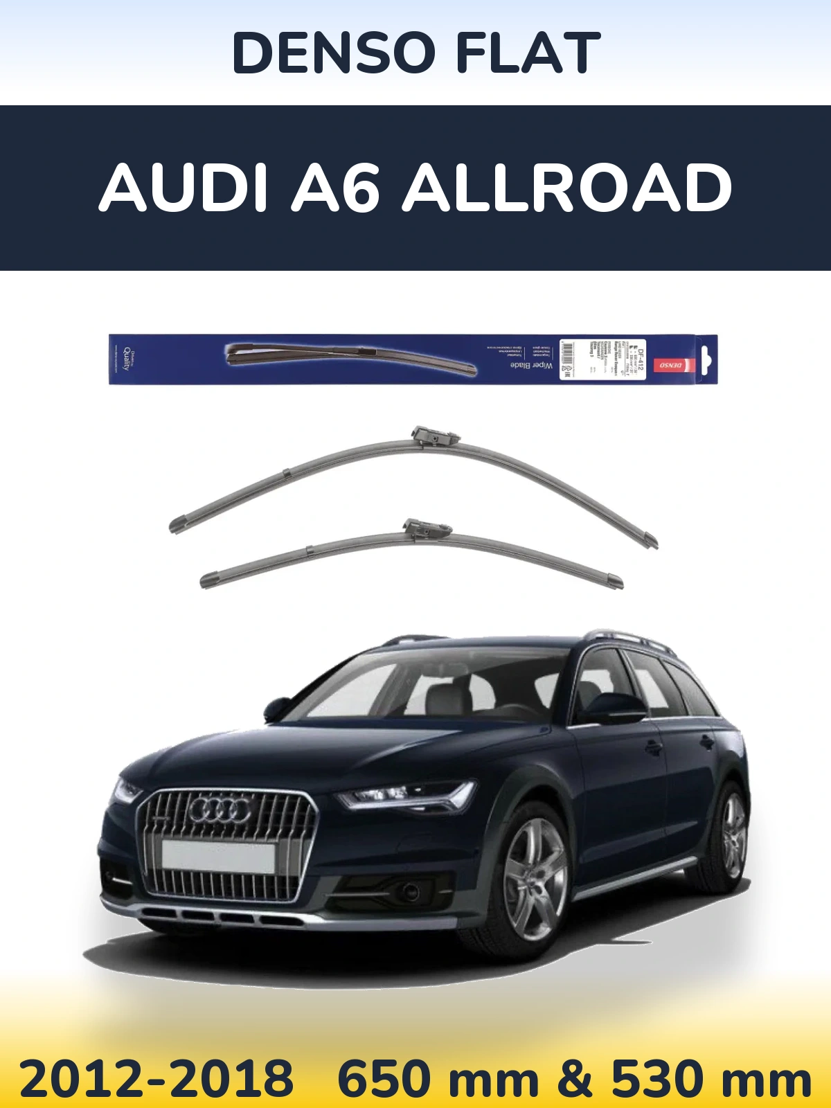 Komplet przednich wycieraczek Denso Flat 650 & 530 mm do Audi A6 Allroad 2012-2018