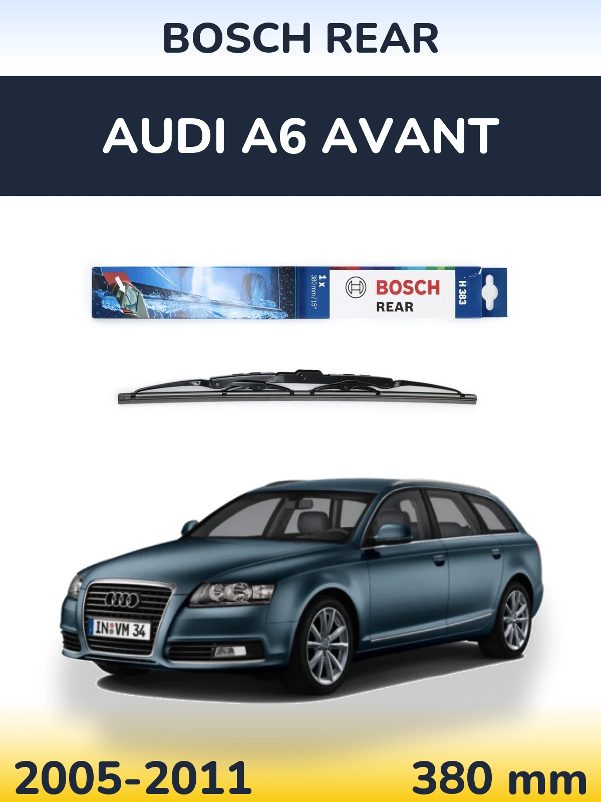 Задний дворник BOSCH Rear 380 мм для Audi A6 Avant 2005-2011
