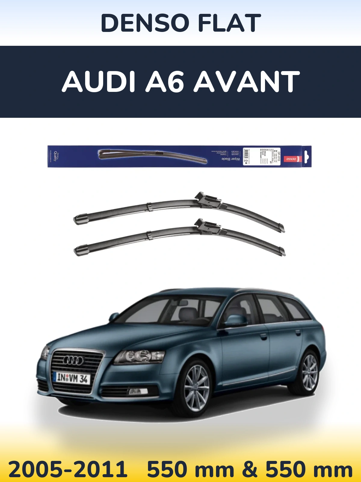 Комплект передніх щіток Denso Flat 550 & 550 мм для Audi A6 Avant 2005-2011
