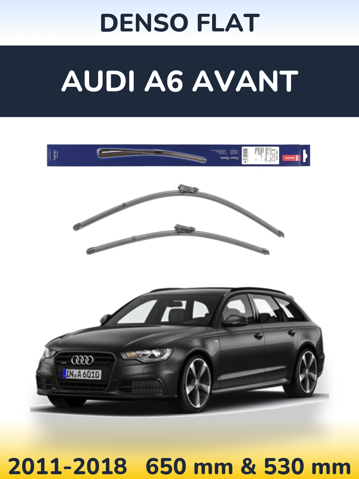Komplet przednich wycieraczek Denso Flat 650 & 530 mm do Audi A6 Avant 2011-2018
