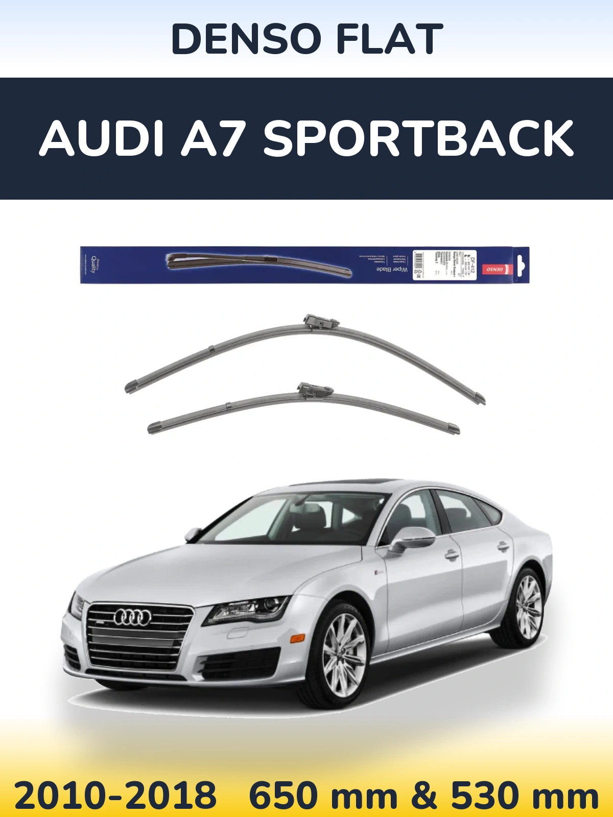 Komplet przednich wycieraczek Denso Flat 650 & 530 mm do Audi A7 Sportback 2010-2018