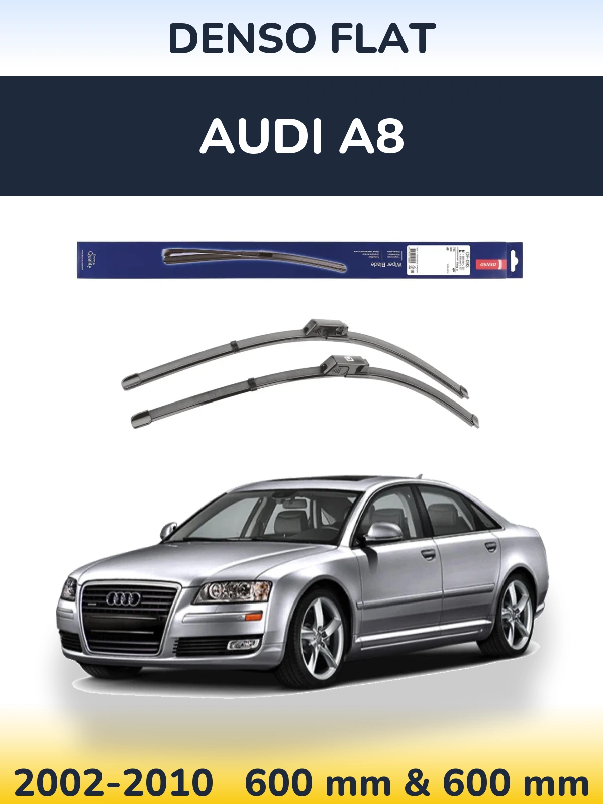 Komplet przednich wycieraczek Denso Flat 590 & 580 mm do Audi A8 2002-2010