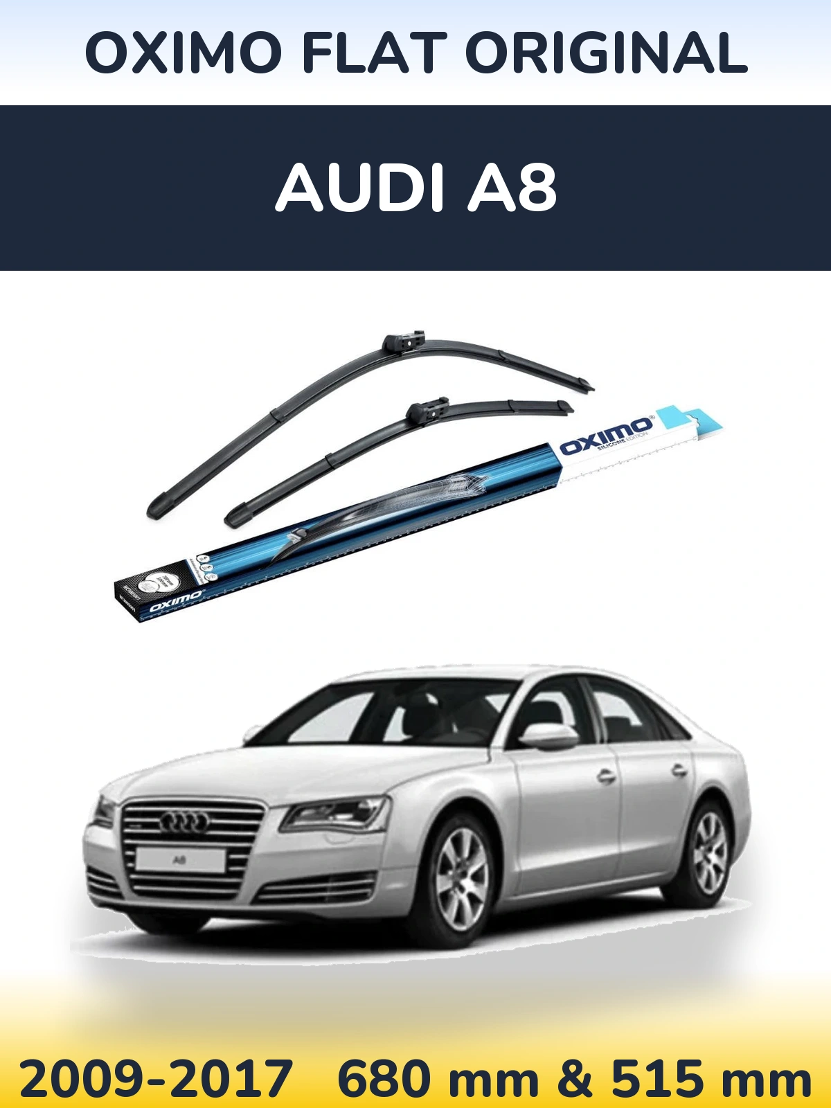 Front wiper blade set Oximo Flat Original 700 & 500 mm for Audi A8 2009-2017