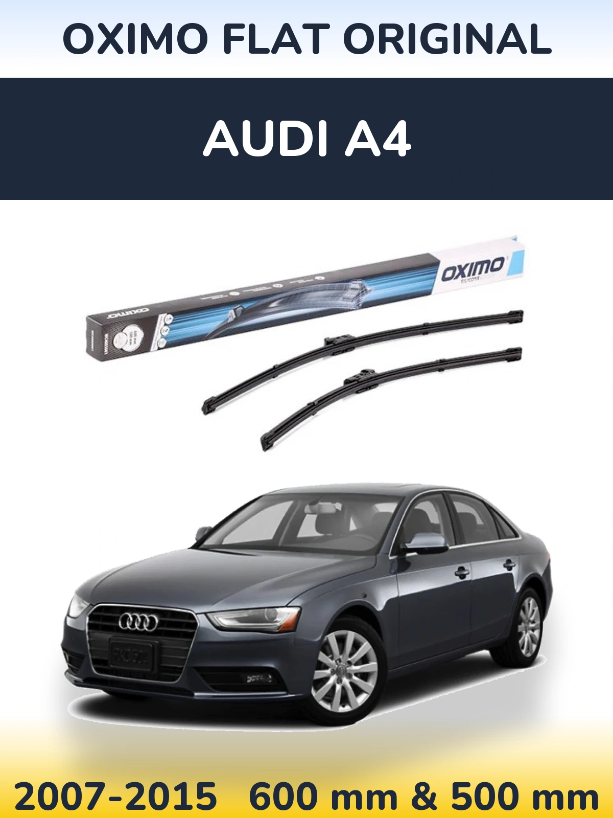 Комплект передних дворников Oximo Flat Original 600 & 500 мм для Audi A4 2007-2015