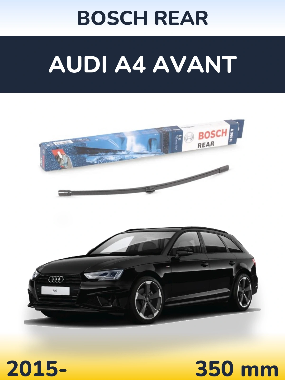 Задний дворник BOSCH Rear 380 мм для Audi A4 Avant 2015-2026