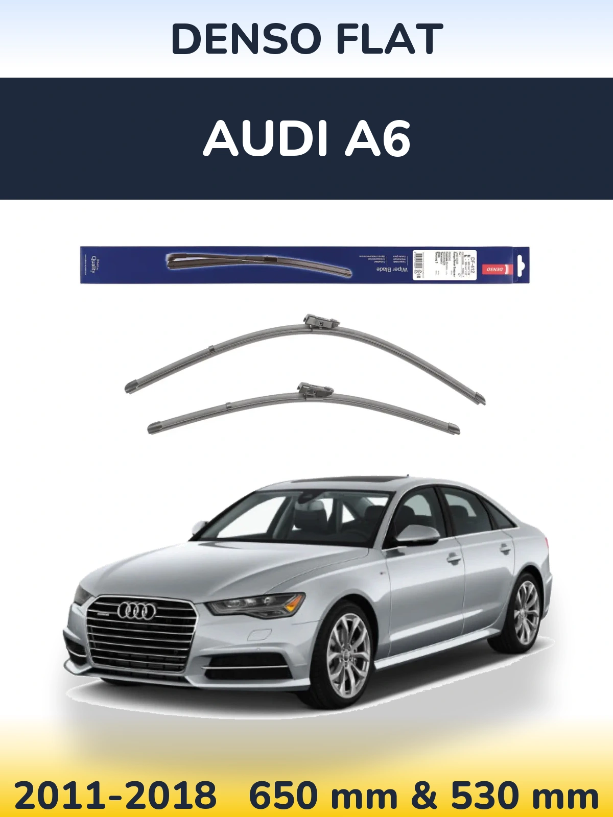 Komplet przednich wycieraczek Denso Flat 650 & 530 mm do Audi A6 2011-2018