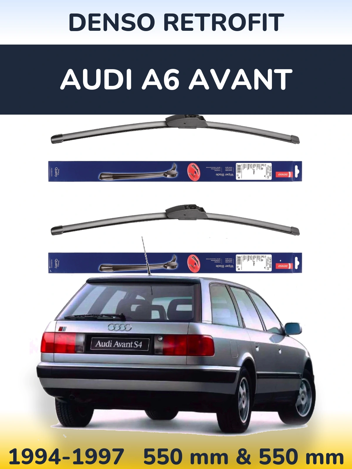Комплект передних дворников Denso Retrofit 550 & 550 мм для Audi A6 Avant 1994-1997