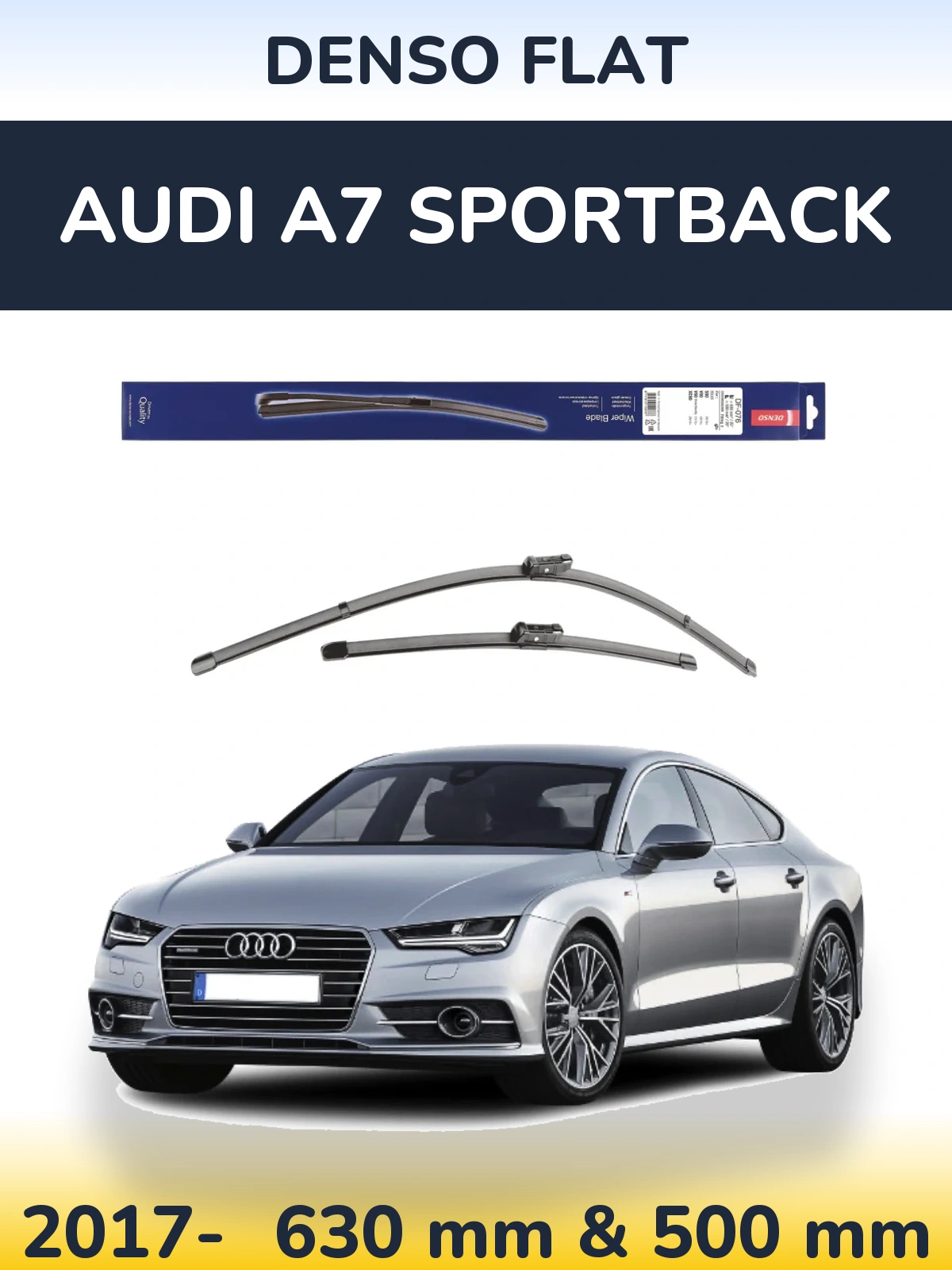 Комплект передних дворников Denso Flat 630 & 500 мм для Audi A7 Sportback 2017-2026