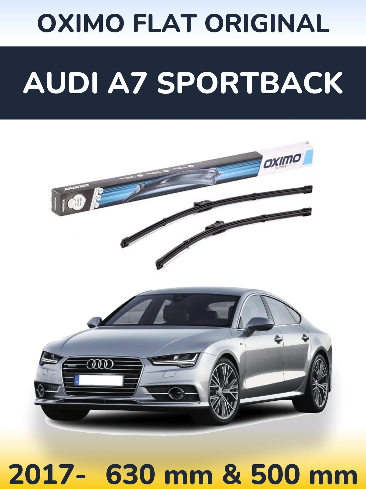 Комплект передних дворников Oximo Flat Original 600 & 500 мм для Audi A7 Sportback 2017-2026