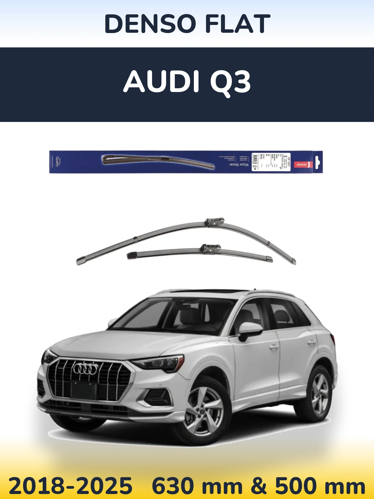 Komplet przednich wycieraczek Denso Flat 600 & 500 mm do Audi Q3 2018-2025