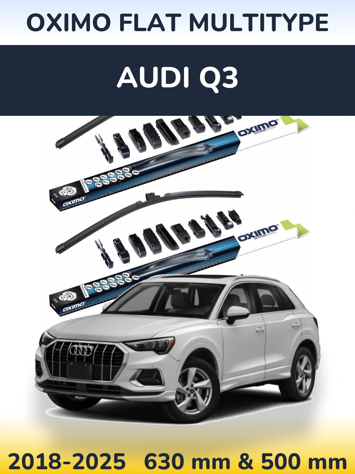 Komplet przednich wycieraczek Oximo Flat MultiType 600 & 500 mm do Audi Q3 2018-2025