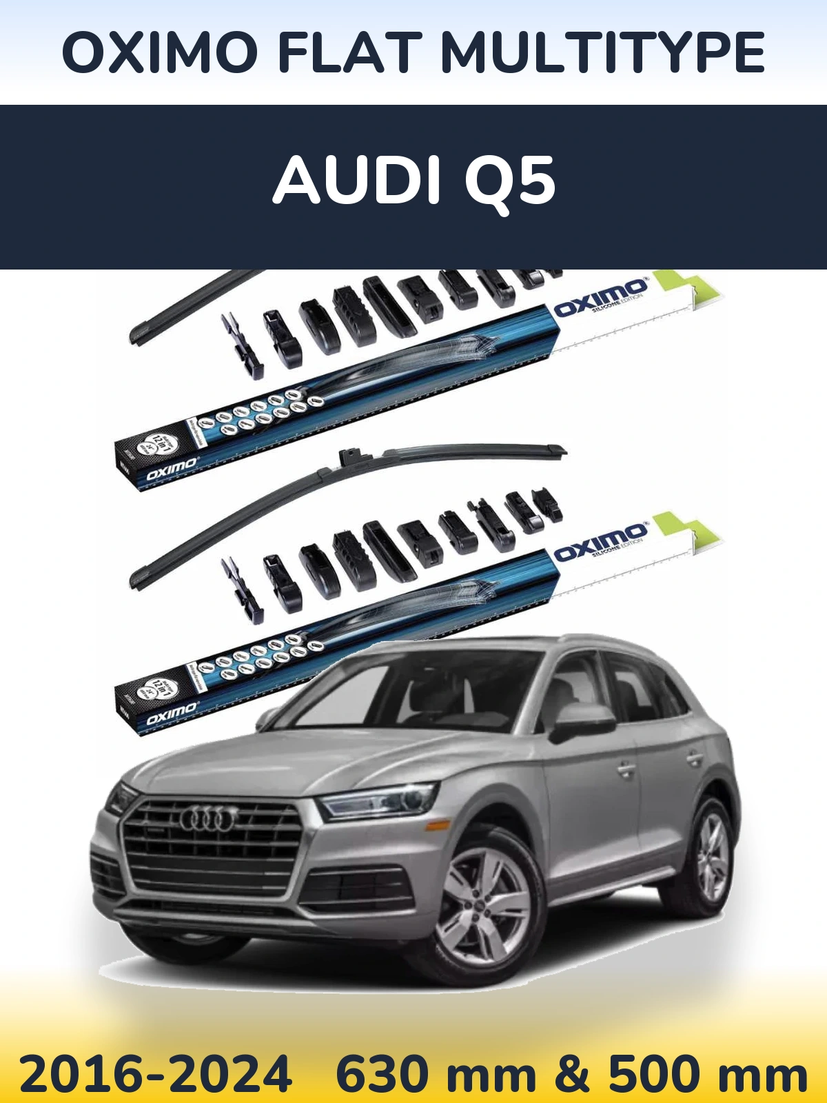 Front wiper blade set Oximo Flat MultiTypee 600 & 500 mm for Audi Q5 2016-2024