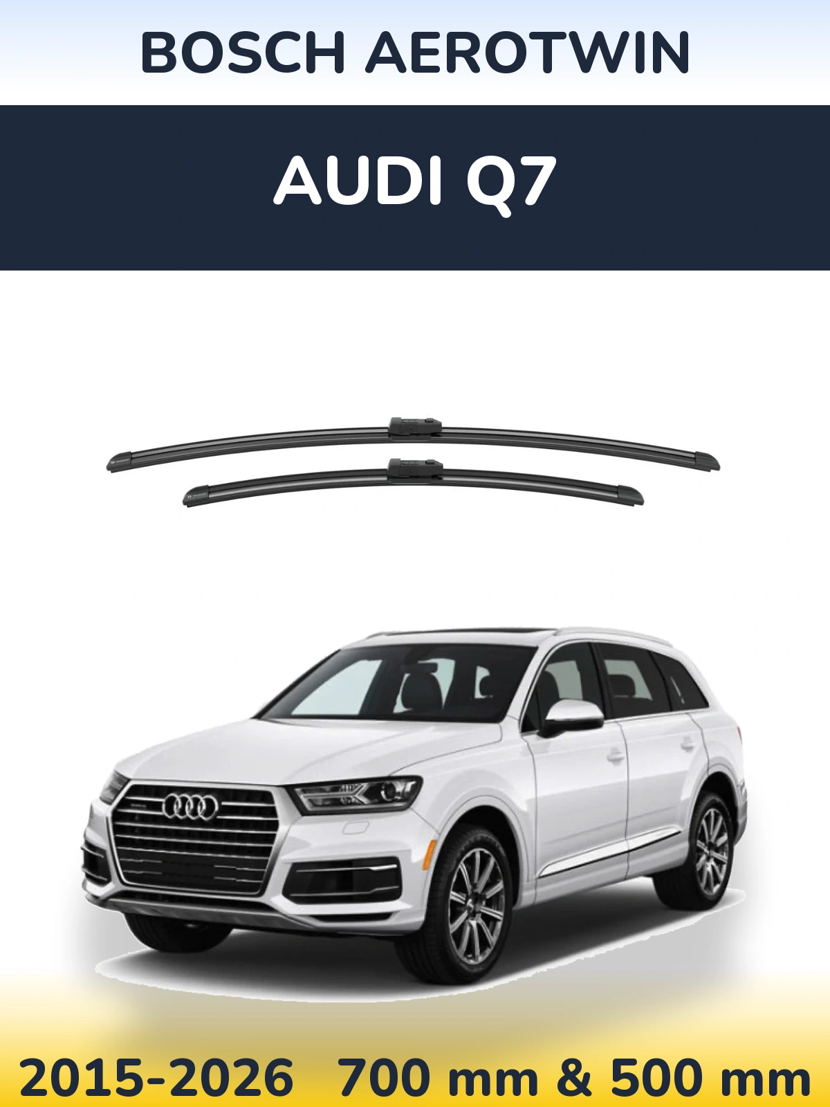 Komplet przednich wycieraczek BOSCH AeroTwin 700 & 500 mm do Audi Q7 2015-2026