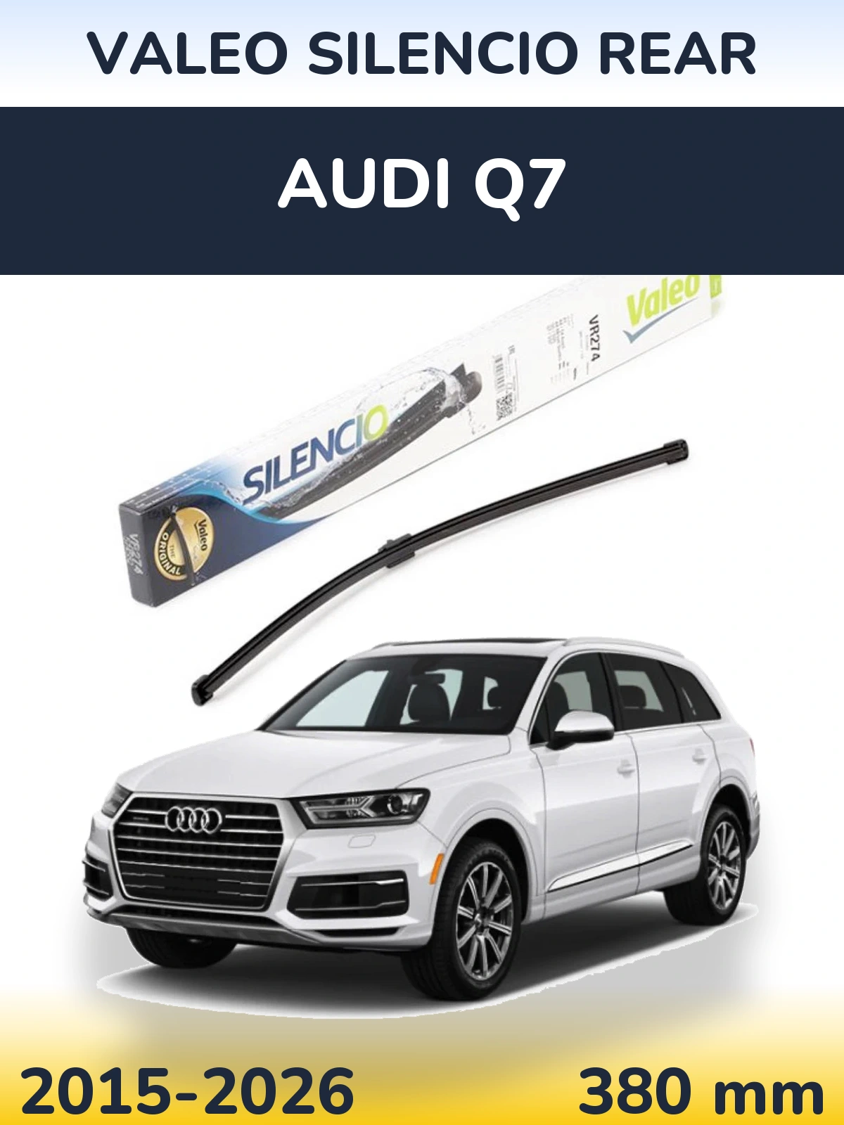 Rear wiper blade Valeo Silencio Rear 380 mm for Audi Q7 2015-2026