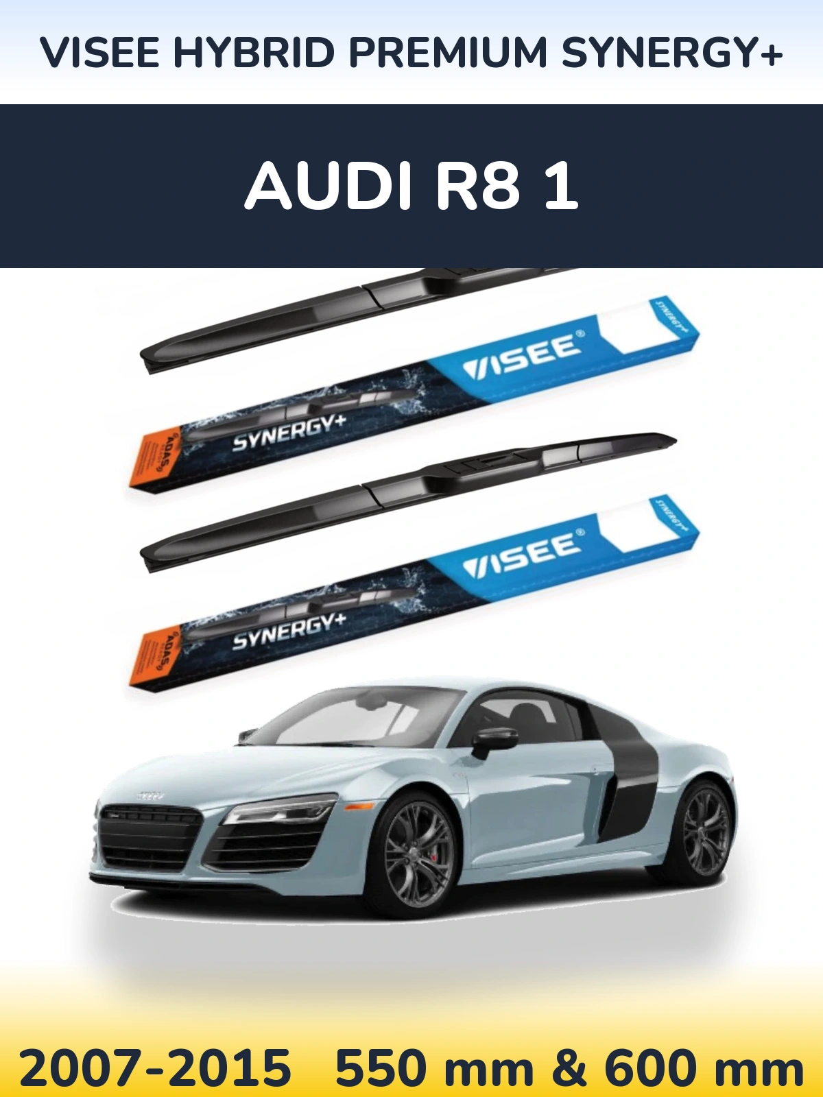 Комплект передних дворников VISEE HYBRID PREMIUM SYNERGY+ 550 & 600 мм для Audi R8 1 2007-2015