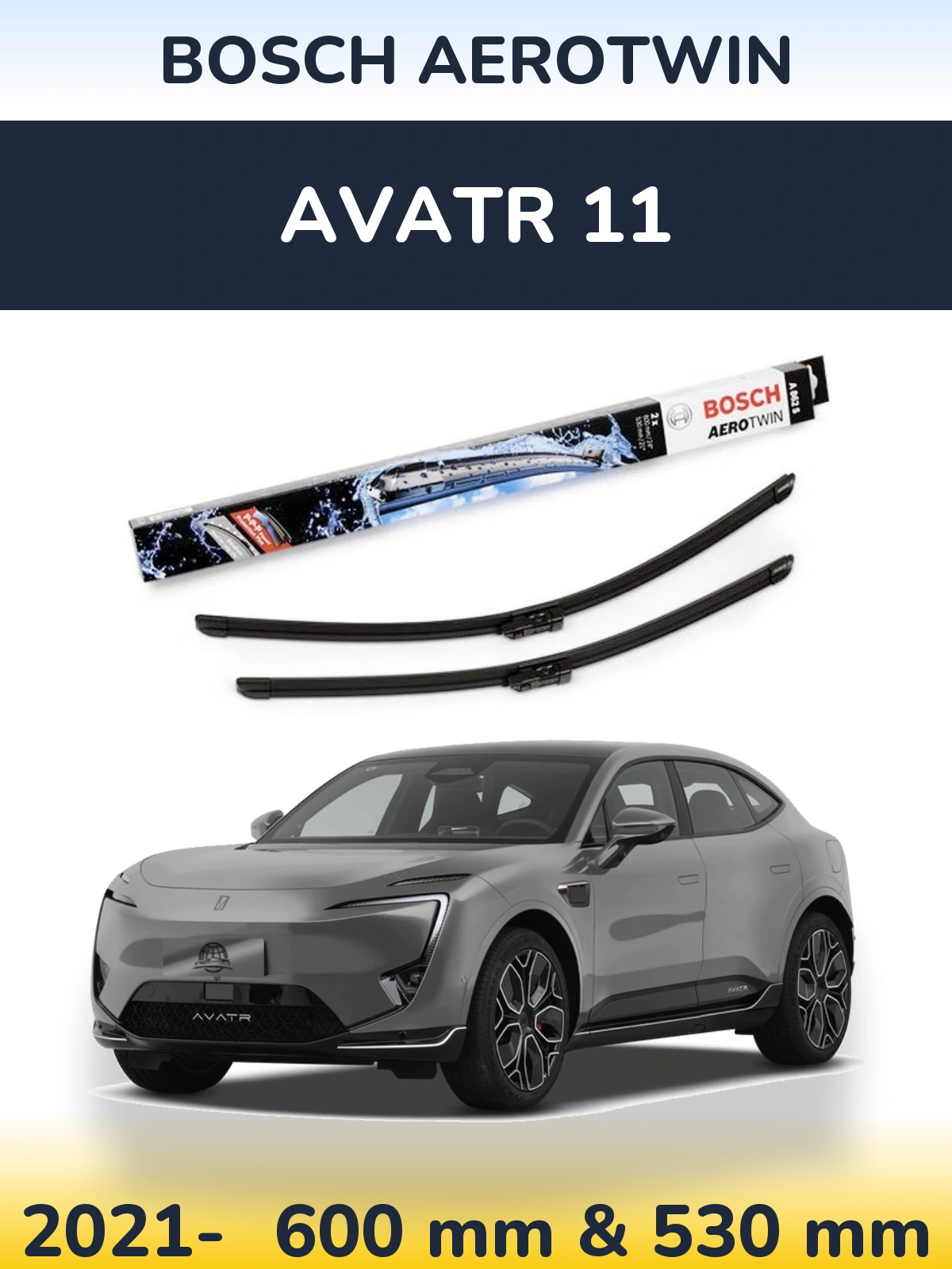Комплект передних дворников BOSCH AeroTwin 600 & 530 мм для Avatr 11 2021-2026