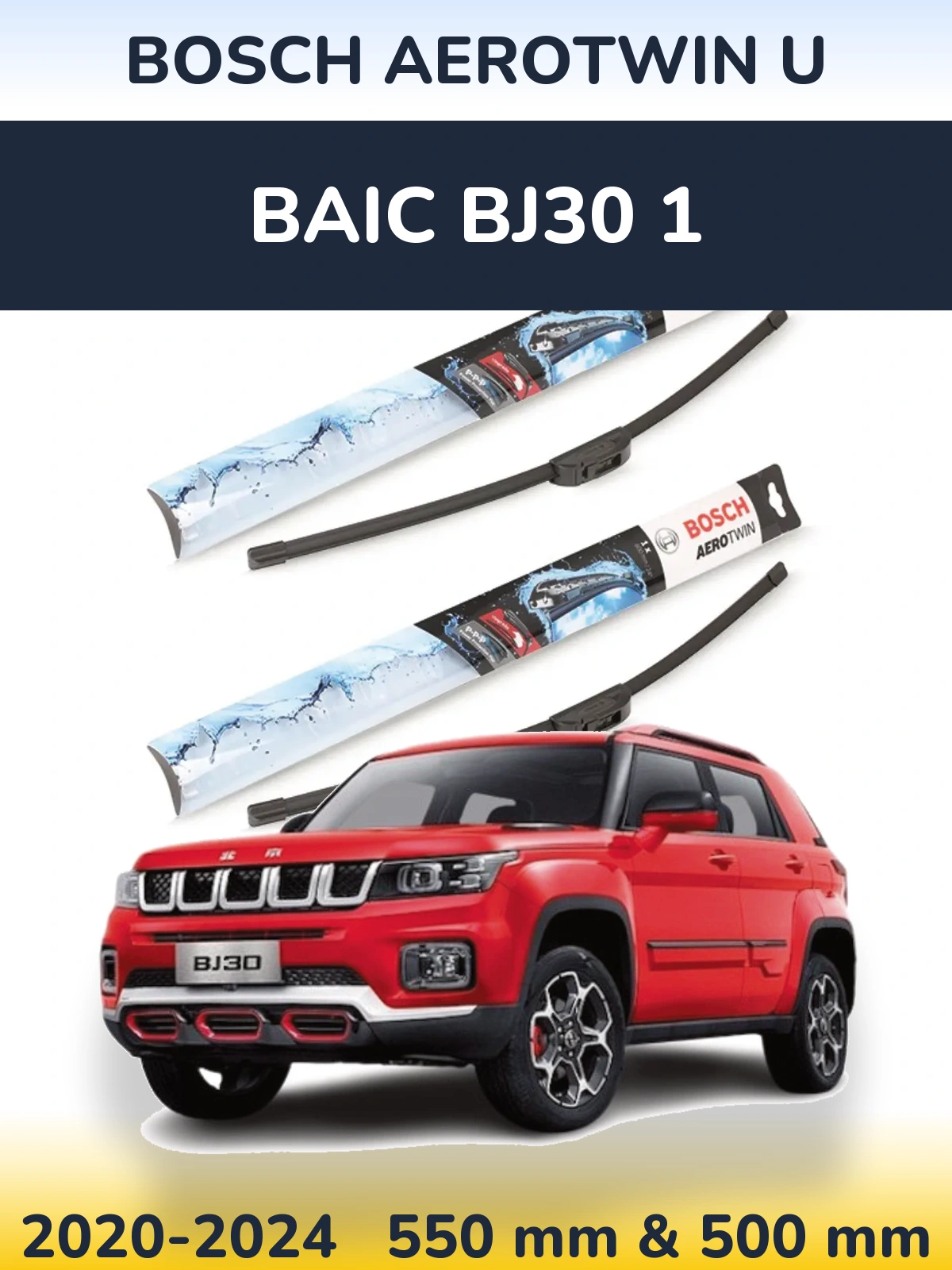 Komplet przednich wycieraczek BOSCH AeroTwin U 550 & 500 mm do BAIC BJ30 1 2020-2024