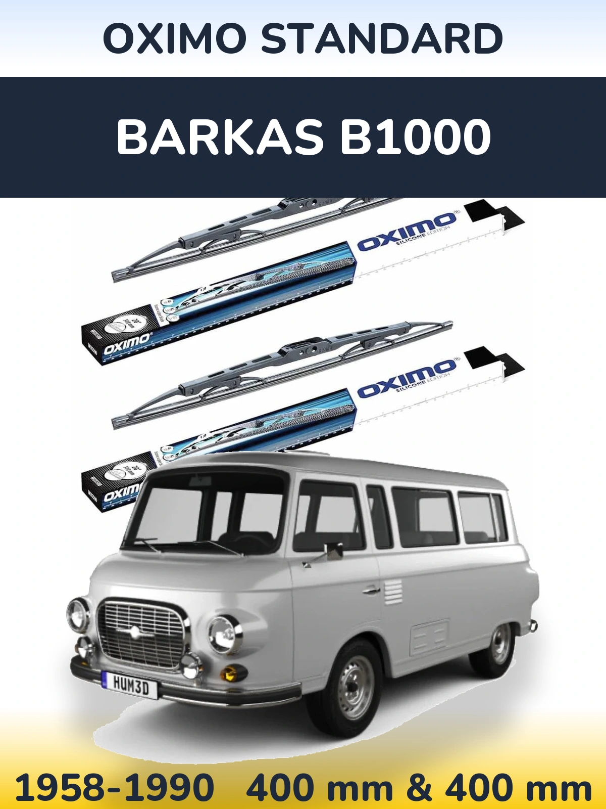 Комплект передніх щіток Oximo Standard 400 & 400 мм для Barkas B1000 1958-1990