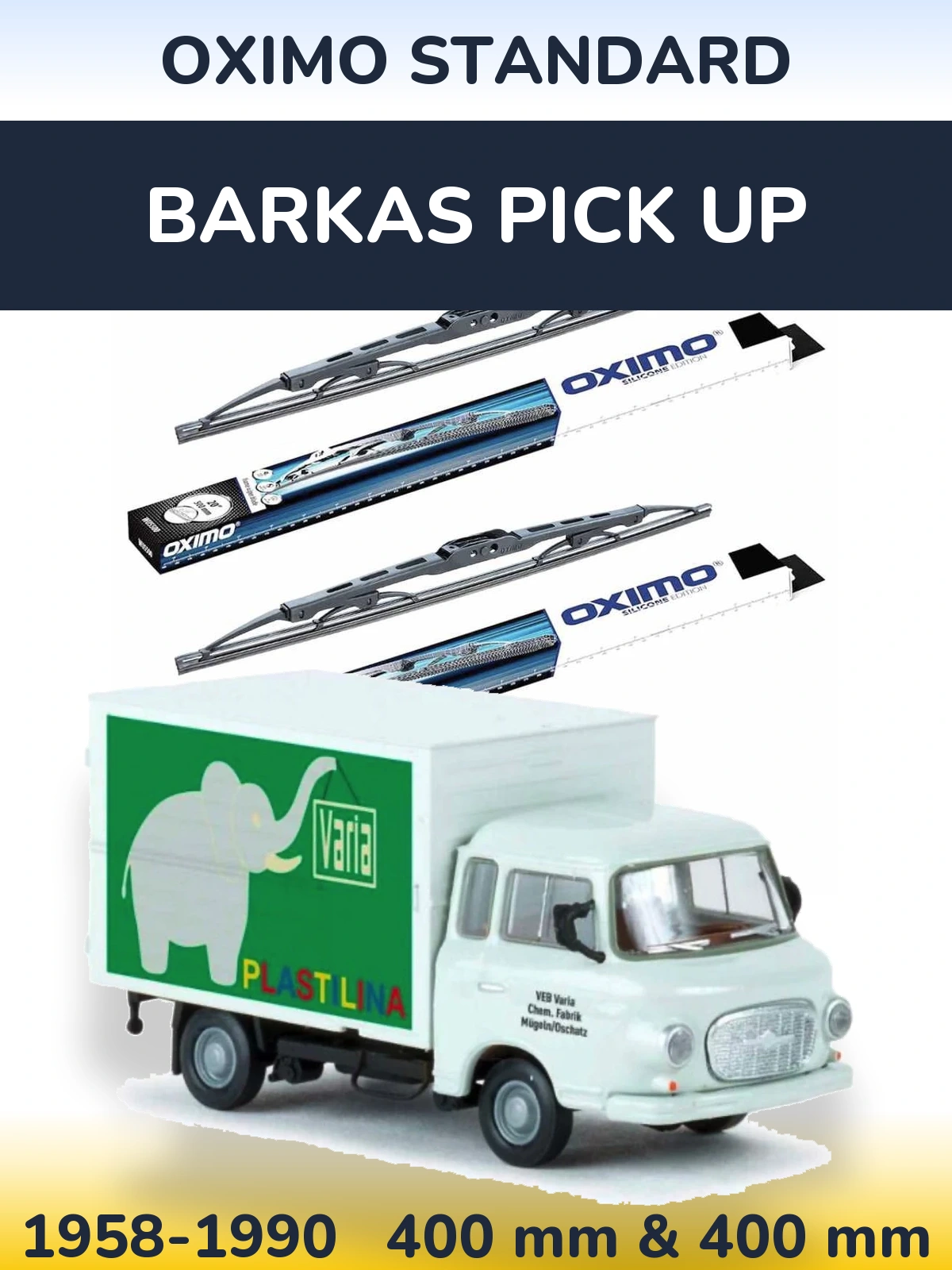 Комплект передних дворников Oximo Standard 400 & 400 мм для Barkas Pick Up 1958-1990