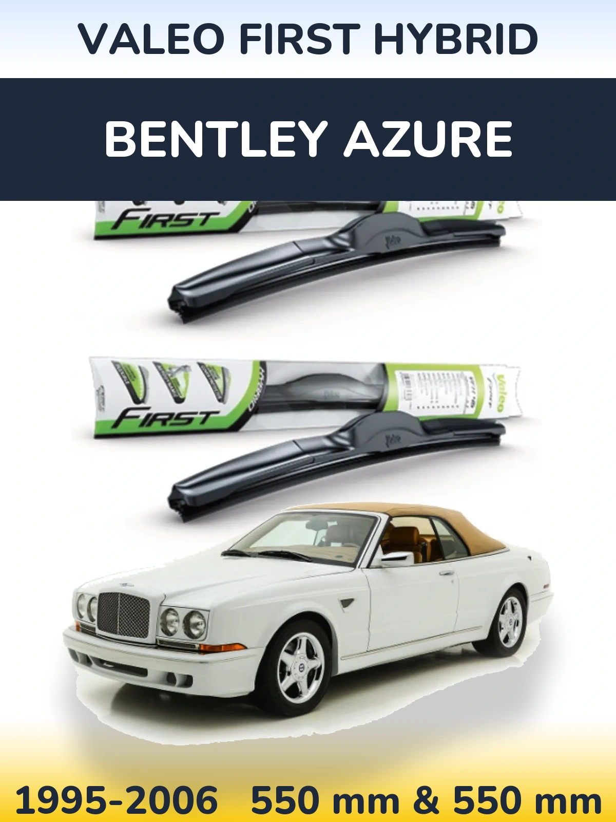 Komplet przednich wycieraczek Valeo First Hybrid 550 & 550 mm do Bentley Azure 1995-2006