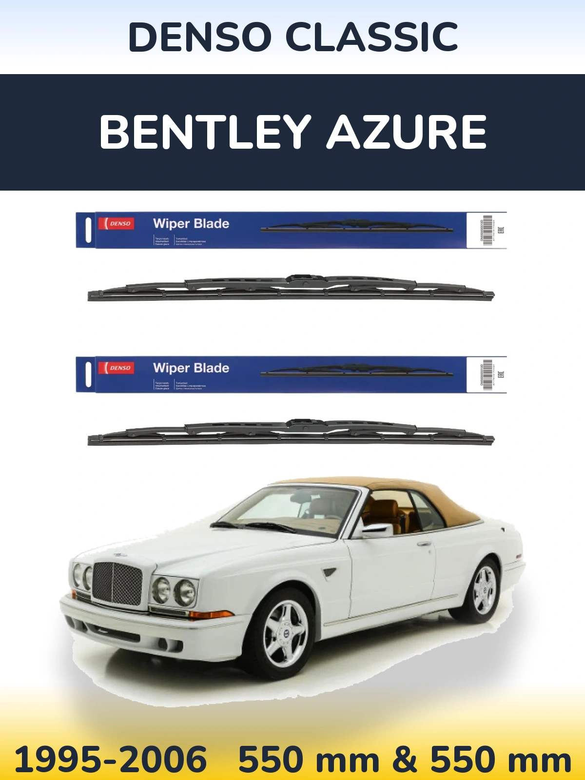 Komplet przednich wycieraczek Denso Classic 550 & 550 mm do Bentley Azure 1995-2006