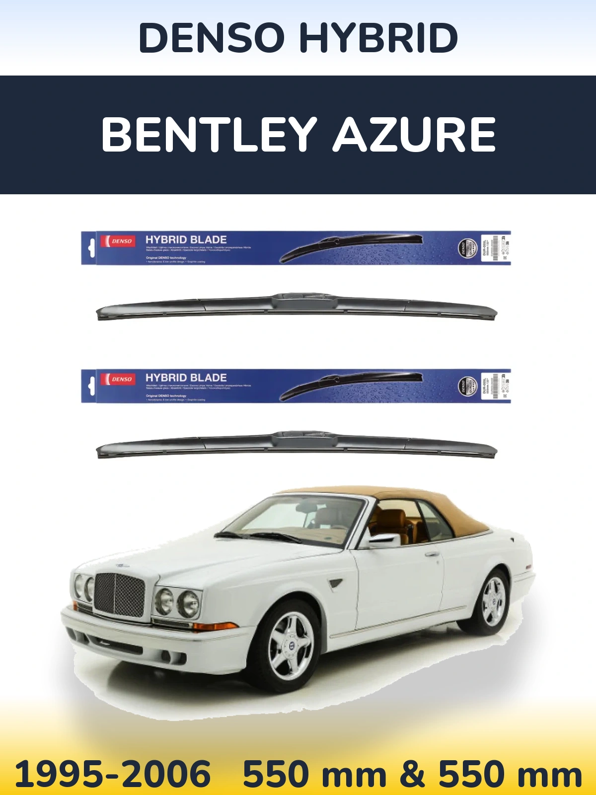 Komplet przednich wycieraczek Denso Hybrid 550 & 550 mm do Bentley Azure 1995-2006