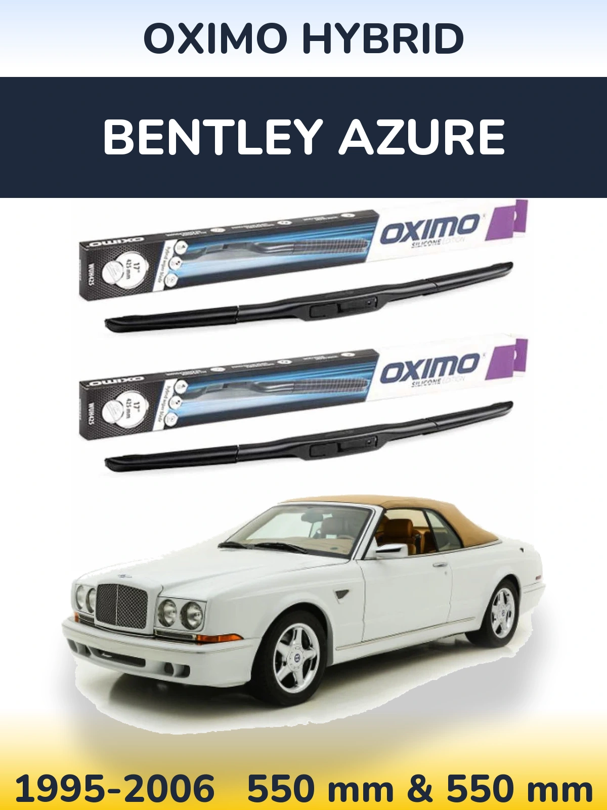 Komplet przednich wycieraczek Oximo Hybrid 550 & 550 mm do Bentley Azure 1995-2006