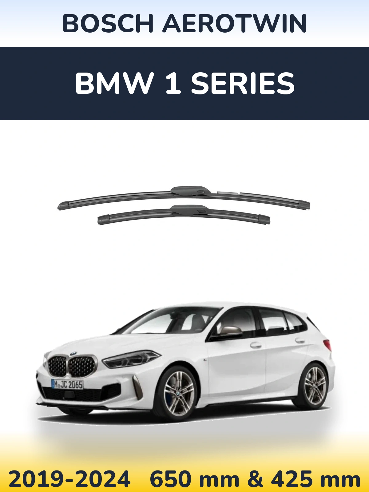 Комплект передніх щіток BOSCH AeroTwin 650 & 425 мм для BMW 1 Series 2019-2024