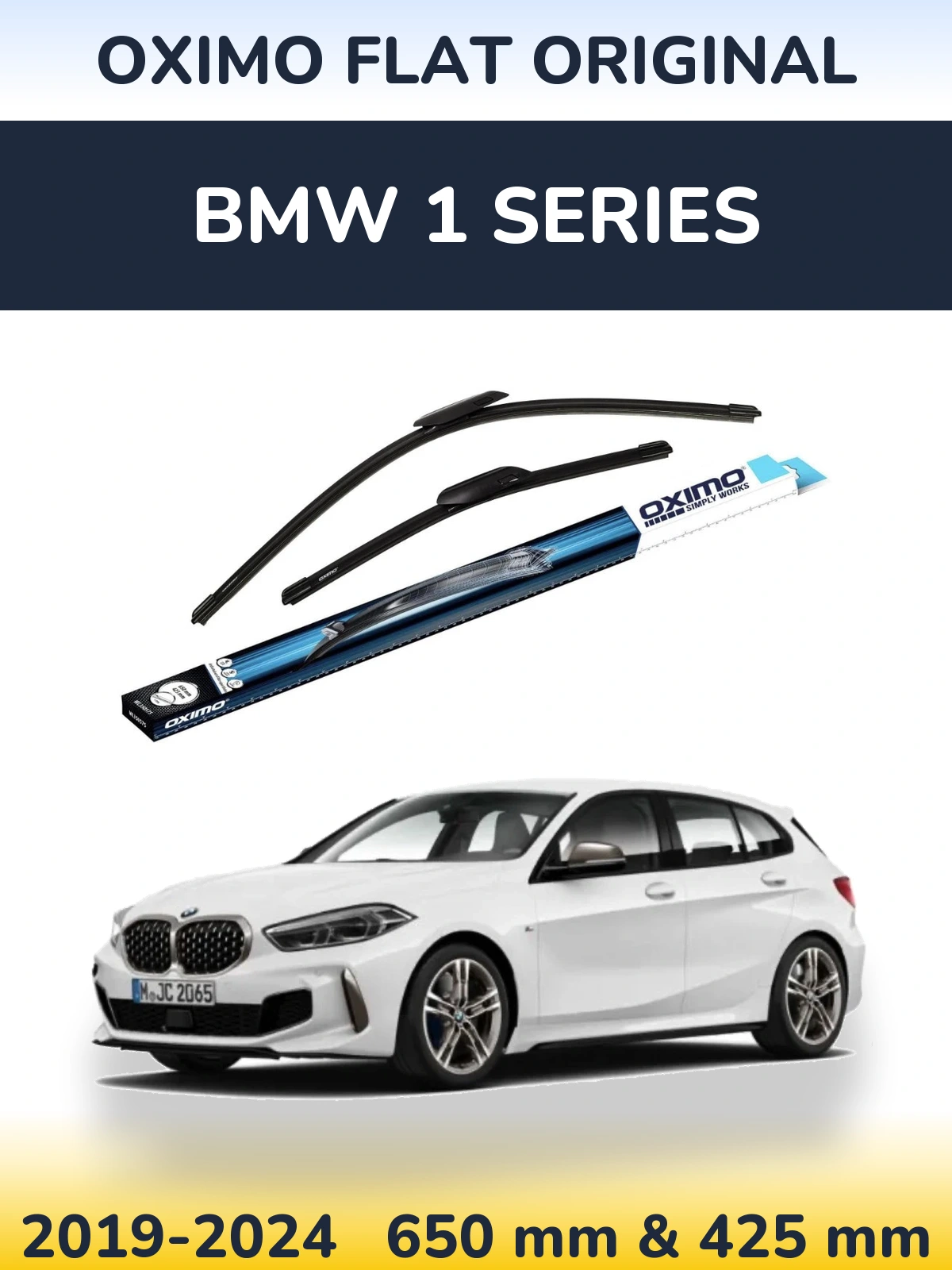 Комплект передних дворников Oximo Flat Original 650 & 425 мм для BMW 1 Series 2019-2024