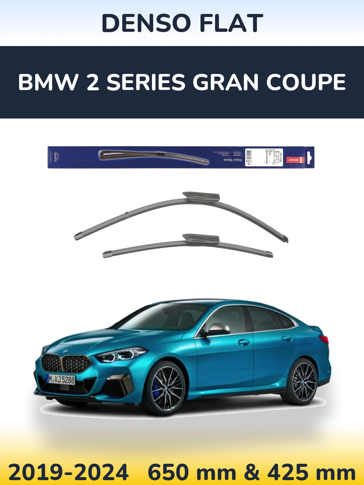 Komplet przednich wycieraczek Denso Flat 650 & 425 mm do BMW Seria 2 Gran Coupe 2019-2024