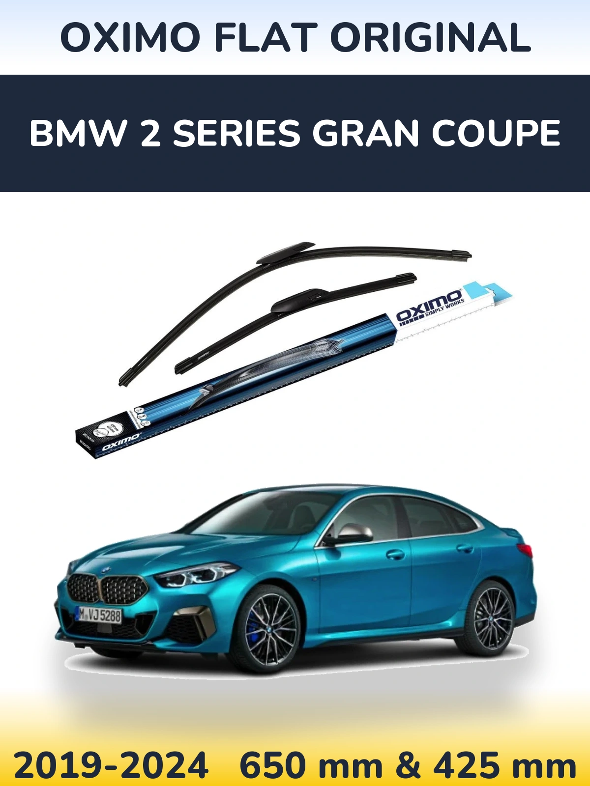 Komplet przednich wycieraczek Oximo Flat Original 650 & 425 mm do BMW Seria 2 Gran Coupe 2019-2024