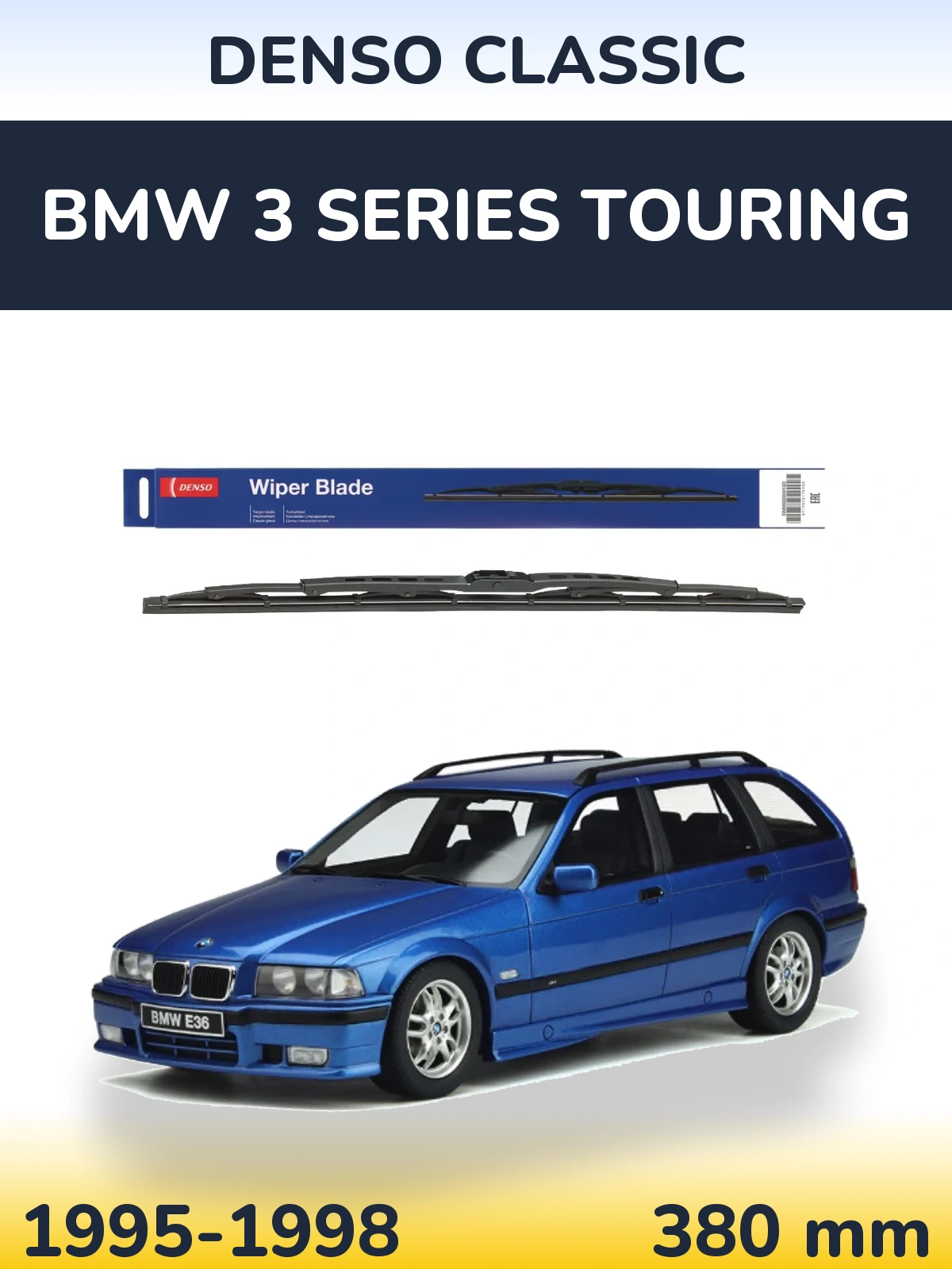 Задня щітка Denso Classic 380 мм для BMW 3 Series Touring 1995-1998