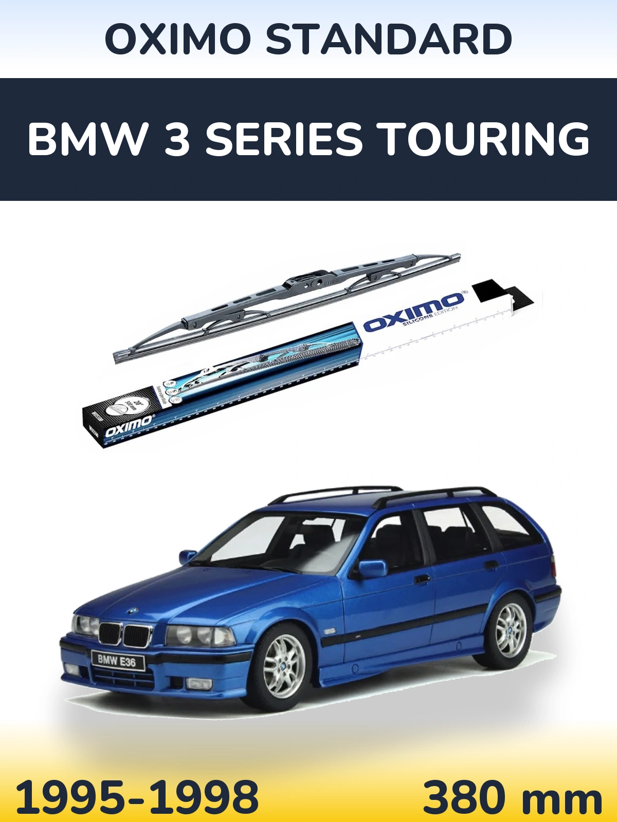 Rear wiper blade Oximo Standard 375 mm for BMW 3 Series Touring 1995-1998