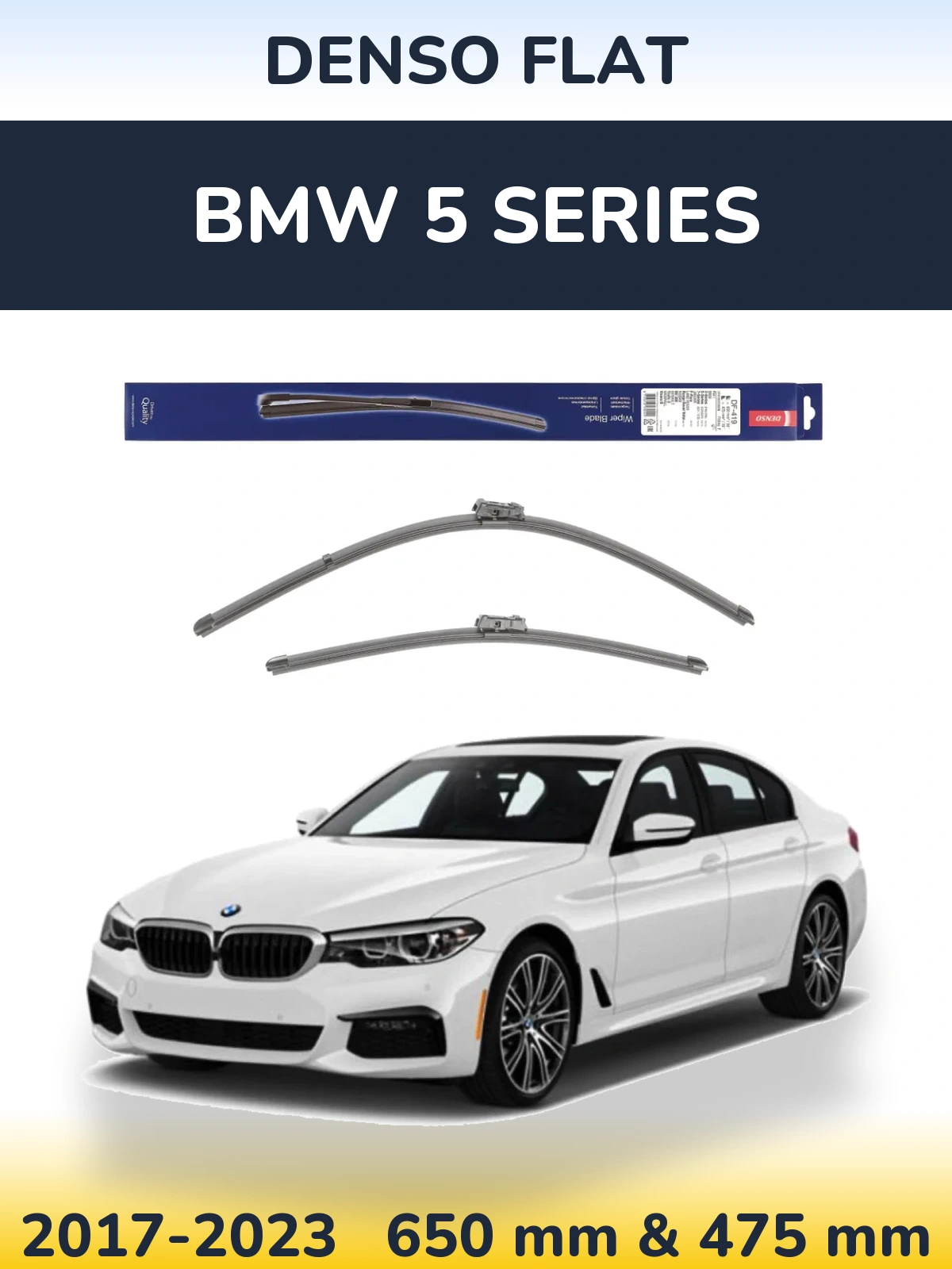 Komplet przednich wycieraczek Denso Flat 650 & 475 mm do BMW Seria 5 2017-2023