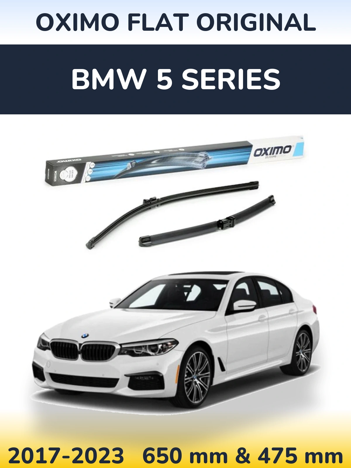 Komplet przednich wycieraczek Oximo Flat Original 650 & 475 mm do BMW Seria 5 2017-2023