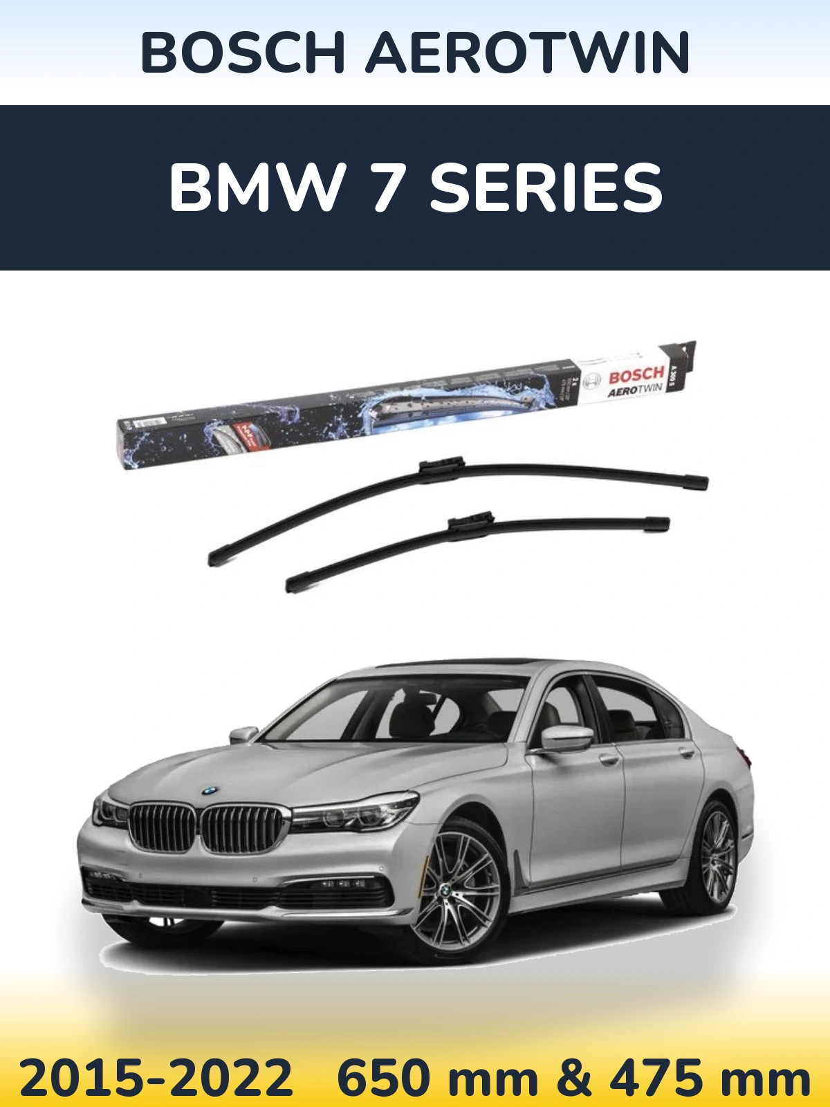 Komplet przednich wycieraczek BOSCH AeroTwin 650 & 475 mm do BMW Seria 7 2015-2022