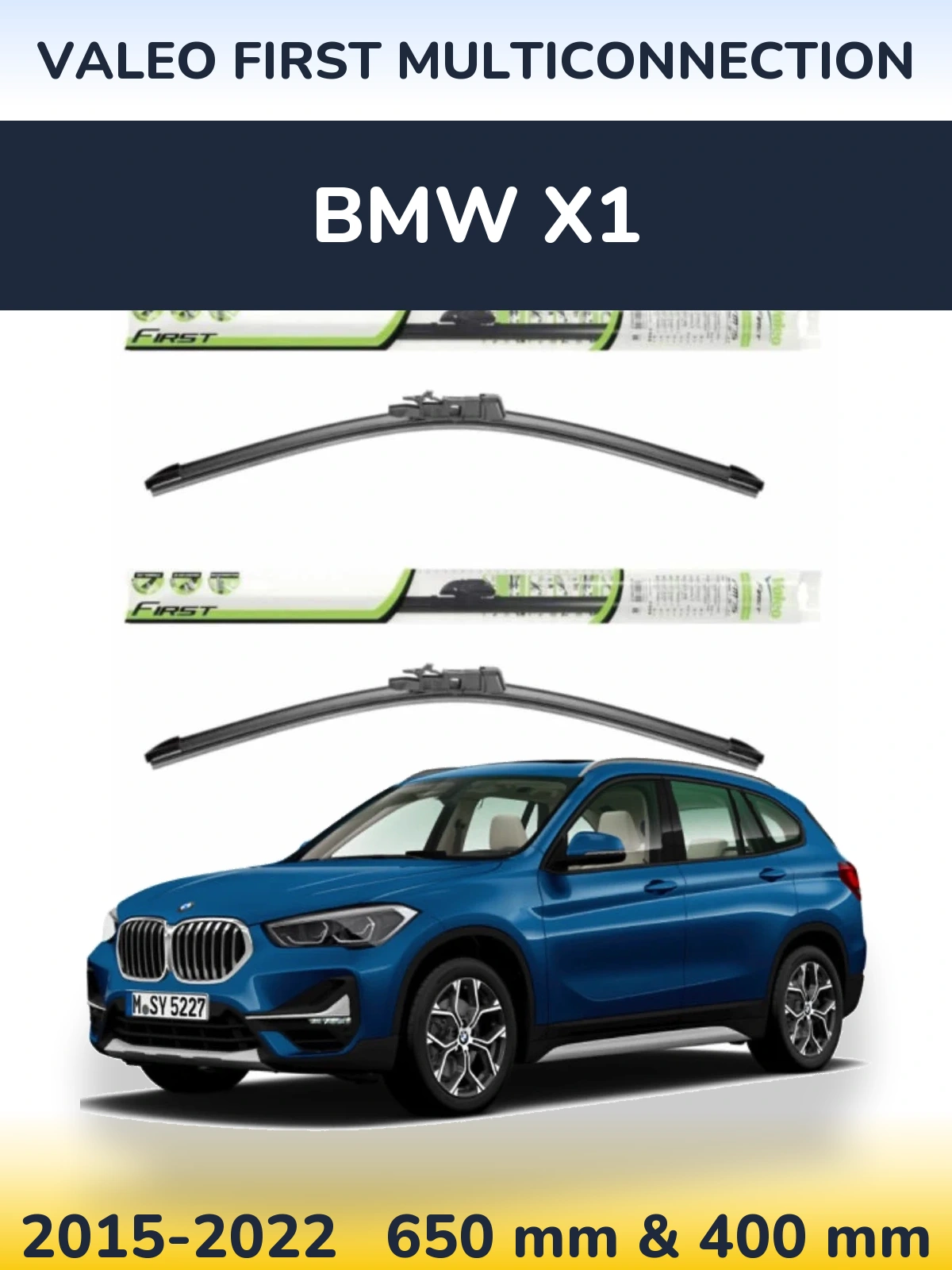 Комплект передних дворников Valeo First MultiConnection 650 & 400 мм для BMW X1 2015-2022